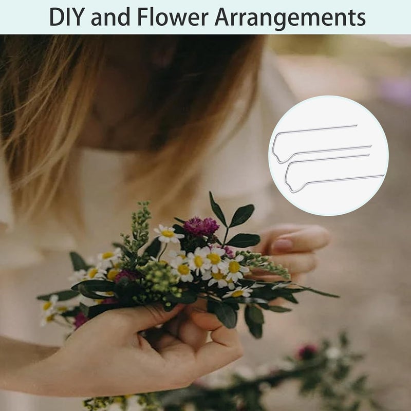 Sunenlyst Floral Pins,1.7 Inch U-Shape Plant Pin, 80Pcs U-Pins for Indoor Plants Straw Wreaths, Greening Fern Craft Sewing Pin for Floral Picks Foam, DIY Sewing Project, Holiday Flower Arrangements - Image 5